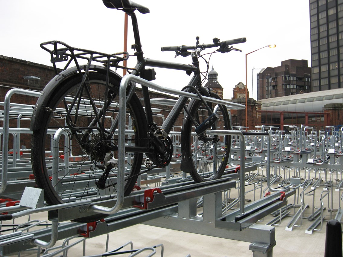 Waterloo Cycle Racks 2: The new cycle racks at Waterloo station more than double cycle parking facilities