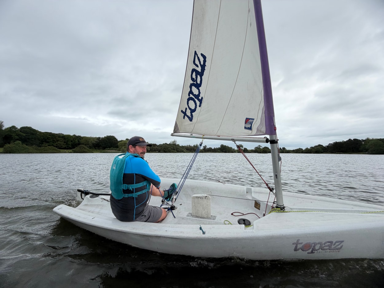 Activity centre sailing challenge: Adam-Peter Gair, outdoor activities manager at the centre on the water at Yeadon Tarn ahead of this weekend's Leeds 400 challenge.