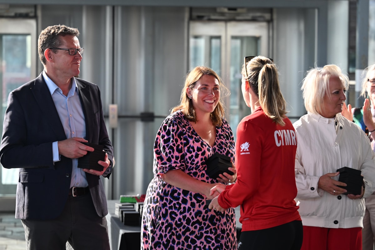Team Wales heroes were given a warm welcome home at the Senedd today (Credit: Matthew Horwood)