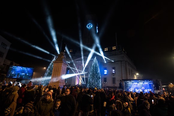Luton lights up for Christmas in a spectacular show of lights and music: lightupluton-39