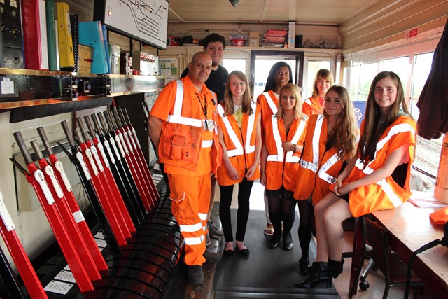 Schoolgirls raise the roof with IT competition work experience prize: Could IT Be You? winners take up their paid work experience prize - here at Willesden signal box