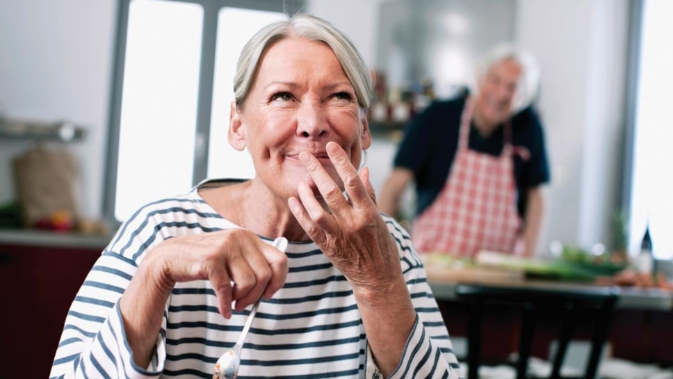 Older woman eating rgb