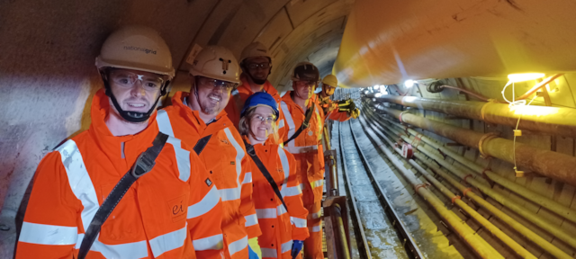 Network Rail and National grid teams in tunnel beneath Minffordd: Network Rail and National grid teams in tunnel beneath Minffordd
