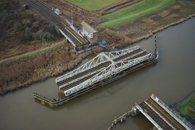 Swing bridge upgrades will deliver more reliable journeys for passengers in East Anglia: Reedham Swing Bridge