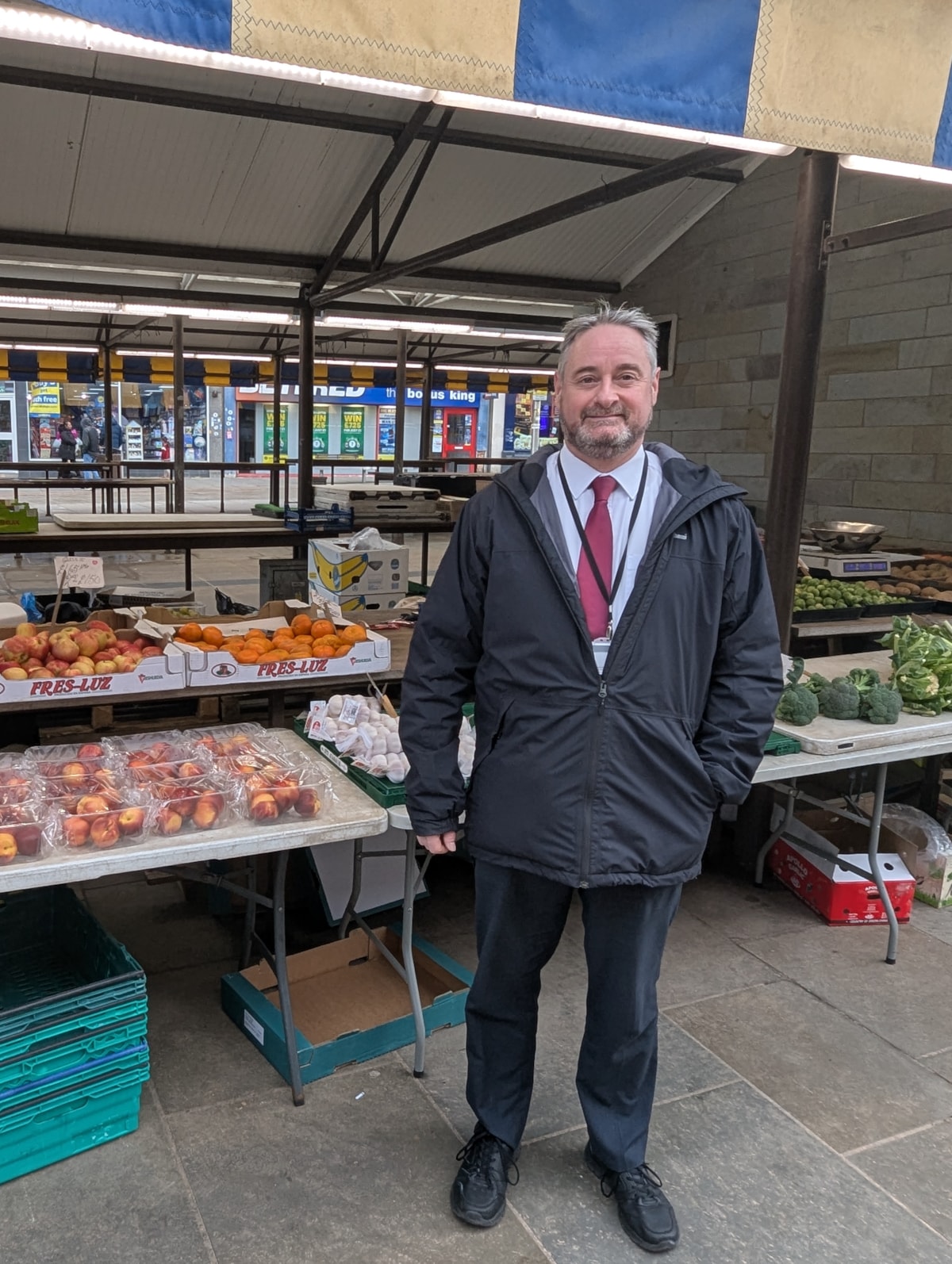 Cllr Paul Bradley, deputy leader of the council, at Dudley Marketplace