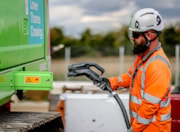 Plugging in to charge electric equipment at the Lower Thames Crossing site: Plugging in to charge electric equipment at the Lower Thames Crossing site
