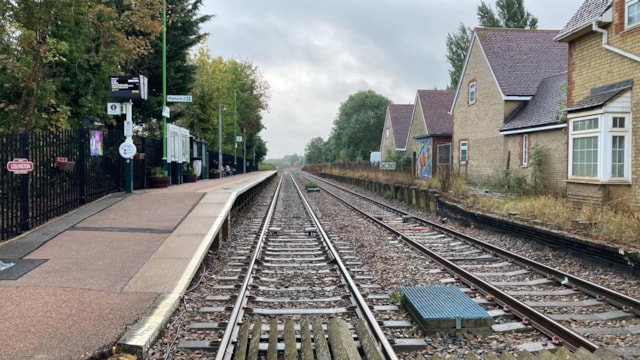 Railway engineers reopen the Marston Vale line after flooding: Lidlington station reopen-2