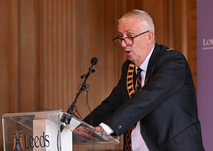 Civic 5: Sir Lindsay Hoyle (Speaker of the House of Commons and president of the Rugby Football League) at a civic event held to commemorate the life of the late Leeds Rhinos legend Rob Burrow.