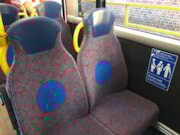 TfL image - This is a priority seat bus moquette: TfL image - This is a priority seat bus moquette