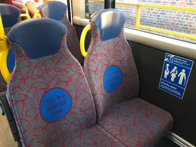 TfL image - This is a priority seat bus moquette