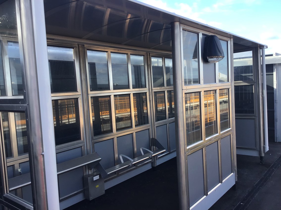 Waiting shelter at Thanet Parkway station