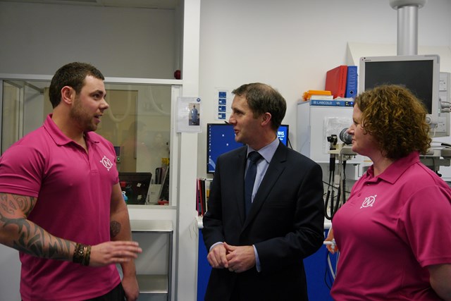 Navigator visit at Royal Infirmary of Edinburgh: Left to right: Tam Begbie, Michael Matheson and Geraldine Lennon