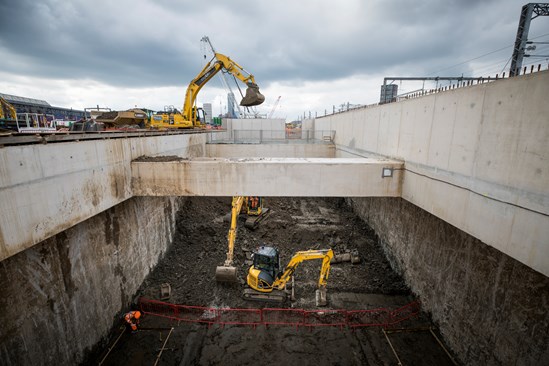 Excavation in the east box at Old Oak Common