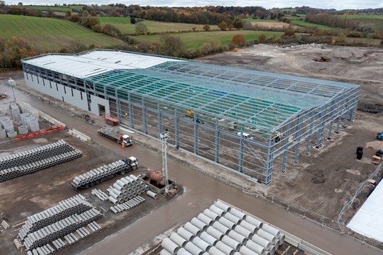 Stanton Precast's new facility being built, Ilkeston, Derbyshire November 2021: Stanton Precast's new facility being built, Ilkeston, Derbyshire November 2021