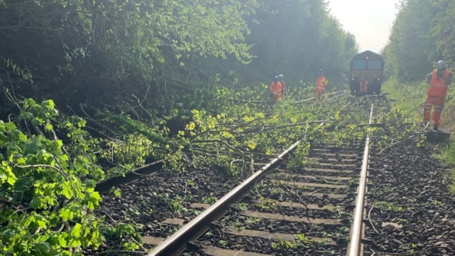 Rail passengers urged to check their journeys after Scunthorpe landslip: Scunthorpe landslip 2