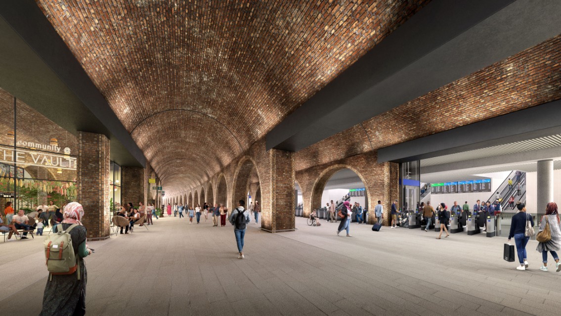 Artist's impression of a potential future station undercroft
