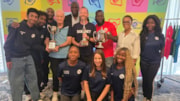 Team Haringey @ London Youth Games Trophy Presentation Pic 1.: Team Haringey @ London Youth Games Trophy Presentation Pic 1.
