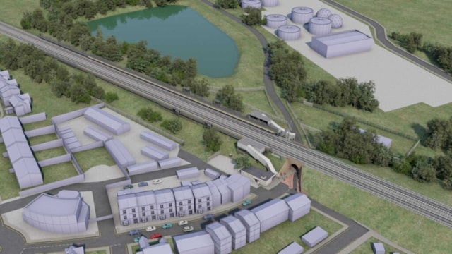 Berrylands station CGI image aerial view: Berrylands station CGI image aerial view