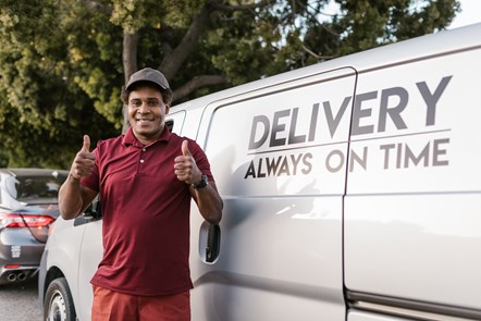 Delivery van on street