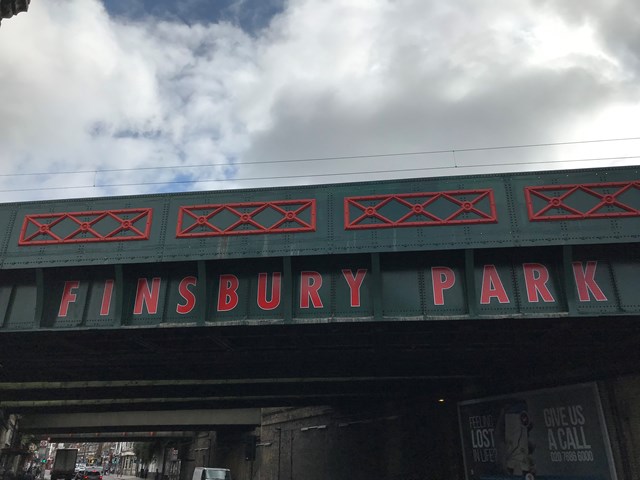 Network Rail adds FINSBURY PARK to Seven Sisters bridge: Network Rail adds FINSBURY PARK to Seven Sisters bridge