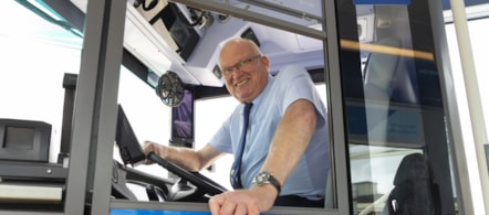 First Bus driver in cab