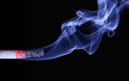 Close up of a lit cigarette