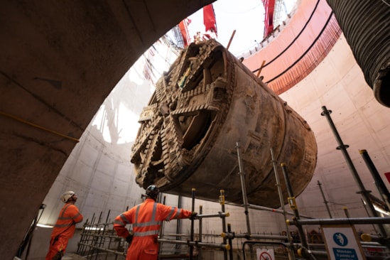 TBM Anne lifted at Green Park Way tunnel shaft 24th August 2025-3
