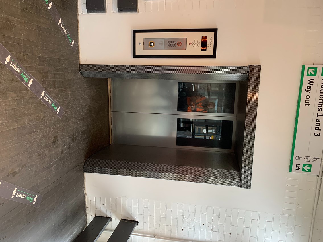 One of Tamworth station's lifts after the upgrade work in 2020