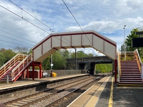 Refurbished footbridge at Cramlington station