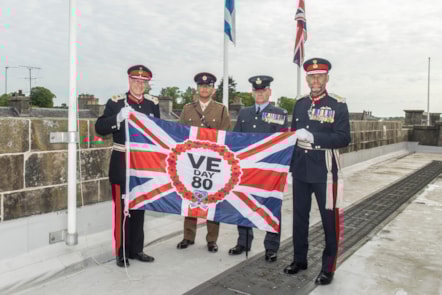 L-R: Lord-Lieutenant of Banffshire Andrew Simpson; Lieutenant Subin Gurung from 39 Engineer Regiment; Station Warrant Officer at RAF Lossiemouth Joe Mulholland; Lord-Lieutenant of Moray Alistair Monkman.

Image: Jason Hedges/DC Thomson