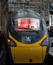 Royal Scot arrives at Glasgow - Driver Neil Barker in cab