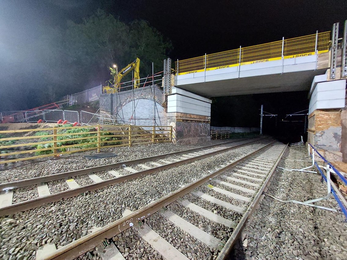 Engineering work to cause disruption to train travel on weekends throughout November: New permanent structure of School Road bridge, Network Rail (1)