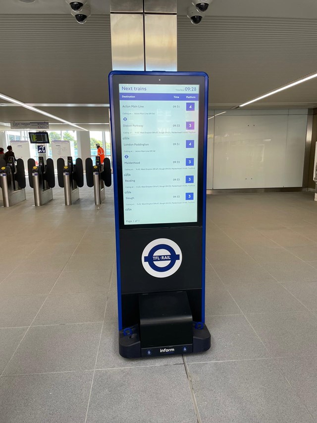 TfL Image - Next train information screen at Ealing Broadway station