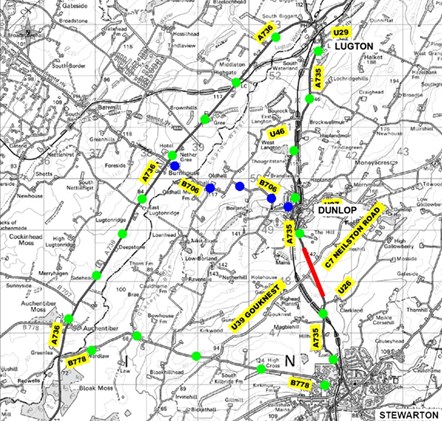 A735 diversion route