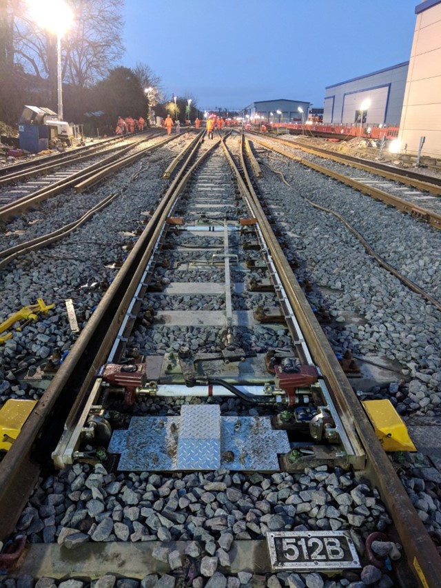 Southampton engineering works - finishing touches: Network Rail put the finishing touches to £8 million upgrade work at Northam Junction in Southampton