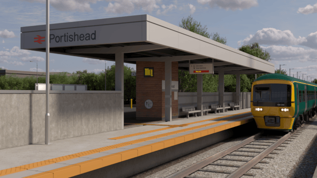 First look at new Portishead and Pill stations as railway restoration progresses: New artist impression of Portishead station 2- July 2026