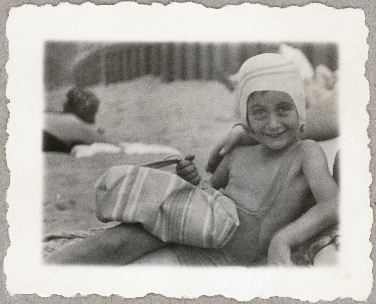 Anne Frank at the beach 1934. Image courtesy of the Anne Frank Trust.