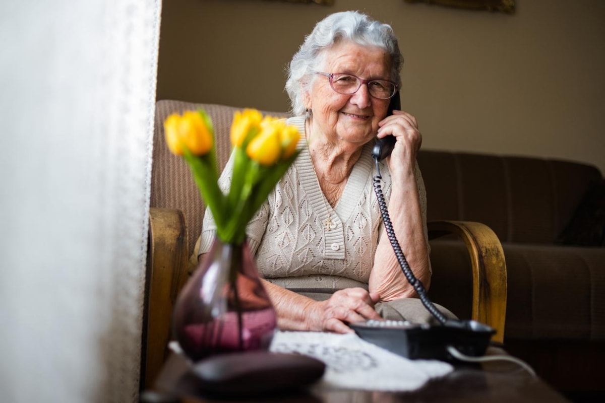 Older woman on phone