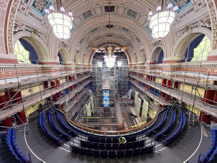 Leeds Town hall air raid: The landmark project which will see the town hall redeveloped is being carried out by construction partners Kier and will include the creation of a stunning new accessible entrance, box office and bar.
Conservation and repair of key features including stone masonry, delicate plasterwork and doors also aim to protect and preserve the building’s key heritage features.