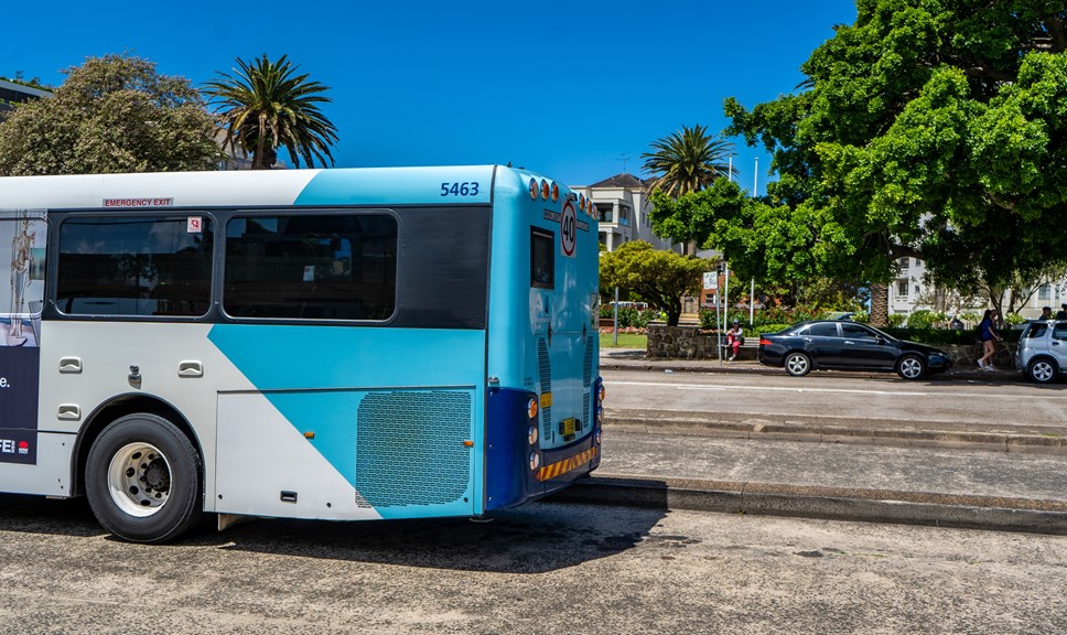 A bus in the Cronulla area of Sydney