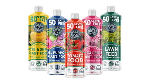 RocketGro products now certified by Vegan Society: New Plant Food Range in an arrow formation cropped