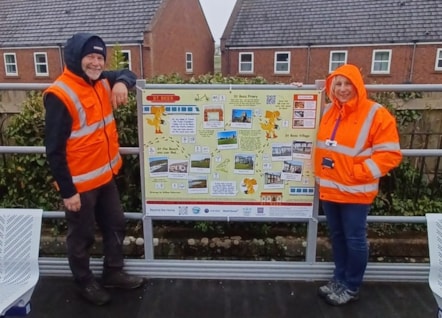 Image shows Makaton information panel at St Bees station