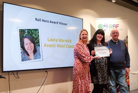 Avanti West Coast RBF Heart of Gold Award Laura Warwick