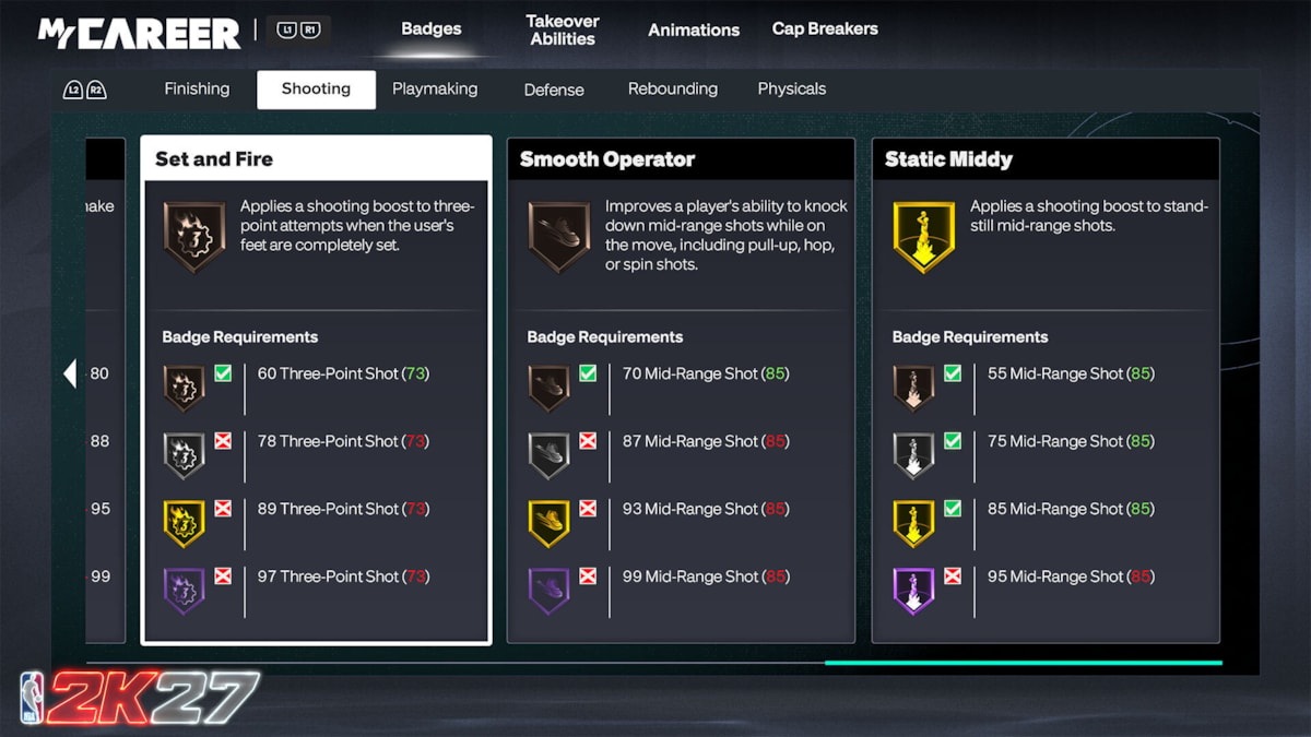 NBA 2K27 MyPLAYER Builder Badge Glossary