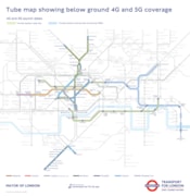 TfL Image - Tube map showing below ground 4G and 5G coverage July 2024: TfL Image - Tube map showing below ground 4G and 5G coverage July 2024