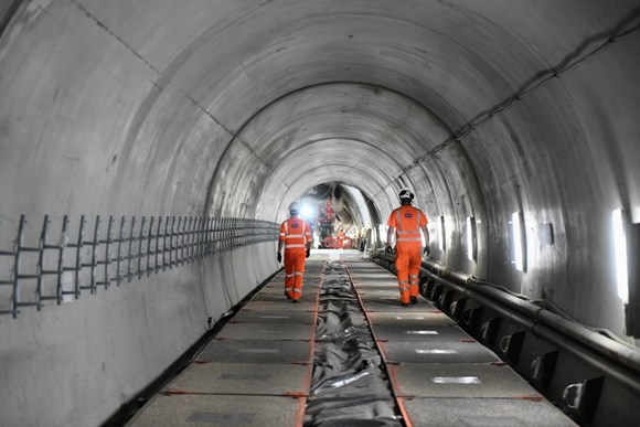 TfL Image - A view of the new platforms from the new southbound Northern line tunnel