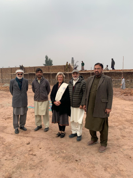 Lancashire's new High Sheriff, Helen Bingley, with the board of governors setting up a new school on the brick kilns in Pakistan