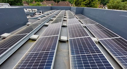 Solar panels on the roof of the Council's Lyndhurst Road affordable homes. Now residents can follow suit at competitive prices.-2