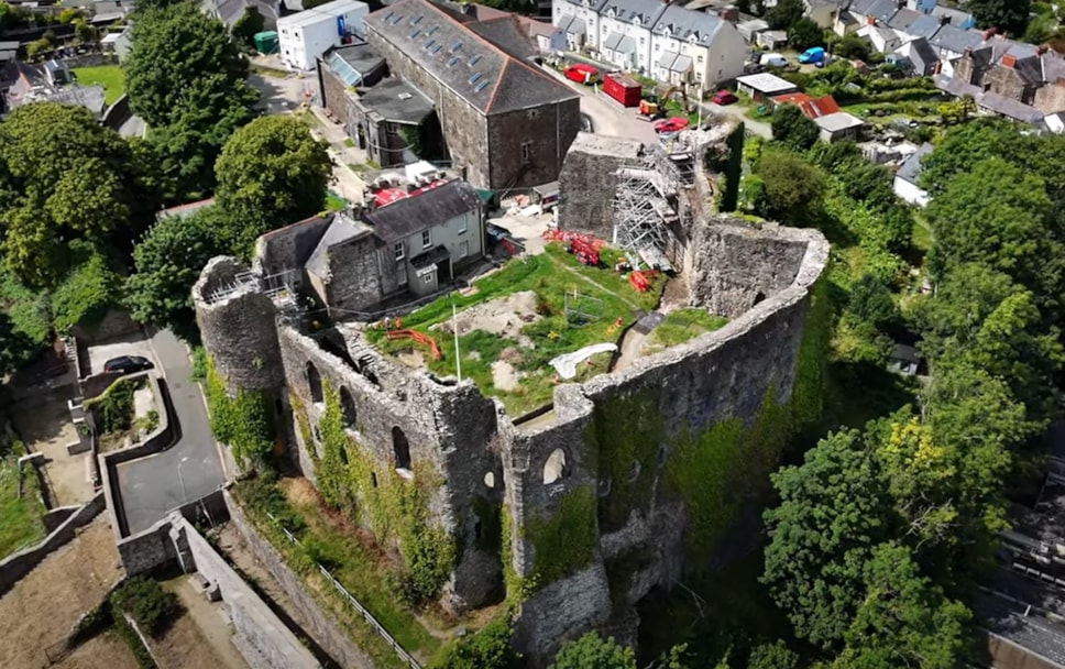 Ariel drone image of Hwest Castle Heart of Pembrokeshire development