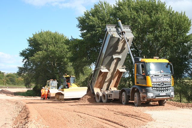 Building of the temporary road in Royal Wootton Bassett